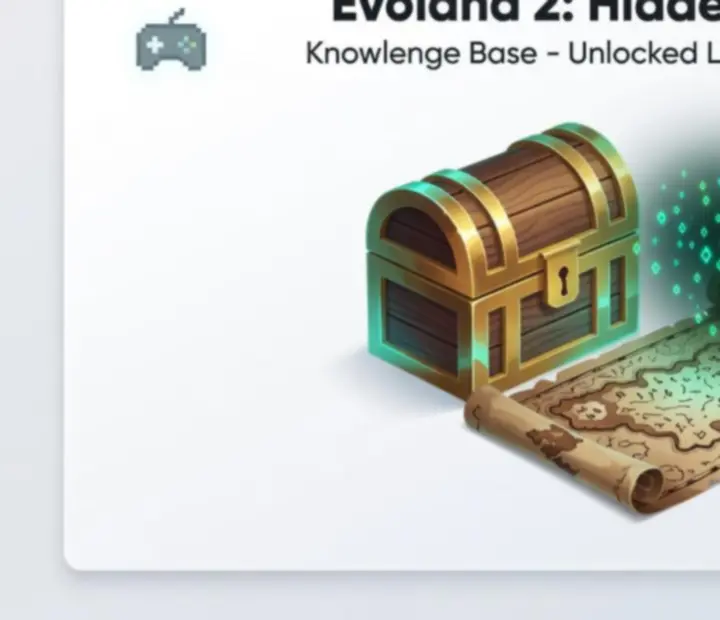 Panel z informacjami o sekretach i ukrytych lokacjach w Evoland 2